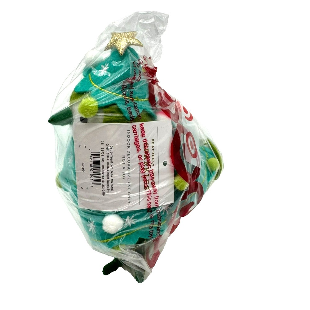 Target NWT Featherly Friends Sparkles Fabric Bird Blue Green Christmas Tree 2024 - Picture 3 of 4